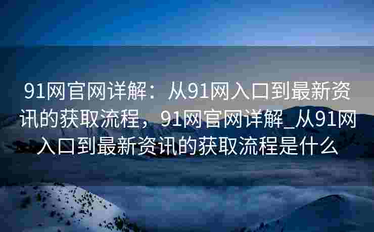 91网官网详解:从91网入口到最新资讯的获取流程,91网官网详解_从91网入口到最新资讯的获取流程是什么 91网官网详解:从91网入口到最新资讯的获取流程,91网官网详解_从91网入口到最新资讯的获取流程是什么
